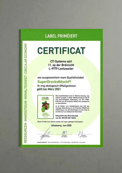 Certificat ISO 14024 (LU) - Документы