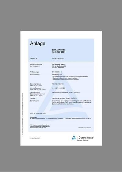 Anlage ISO 3834-2  (DE) - Dokumente