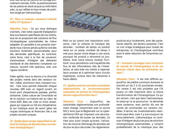Interview publiée – Aéronautique, la logistique interne réinventée